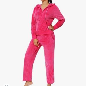 Pink Velvet Track Suit
